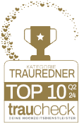 Auszeichnung Top 10 Trauredner von traucheck
